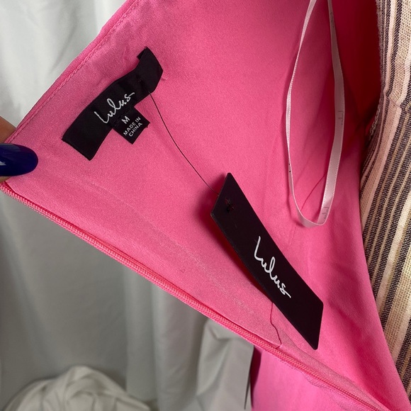 Lulu’s Flirty Chic Pink Cutout Twist-Front Halter Midi Dress Womens Medium - Picture 6 of 7